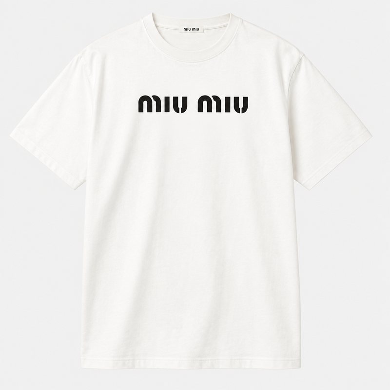 Miu Miu – Tee-shirt blanc crème (L)