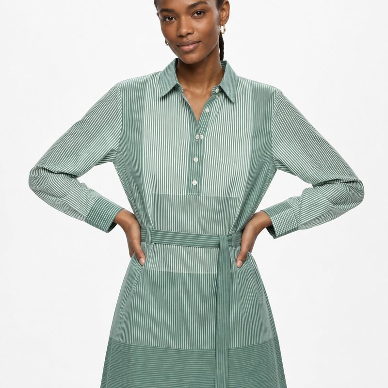 Mango – Chemisier robe rayé (XL)