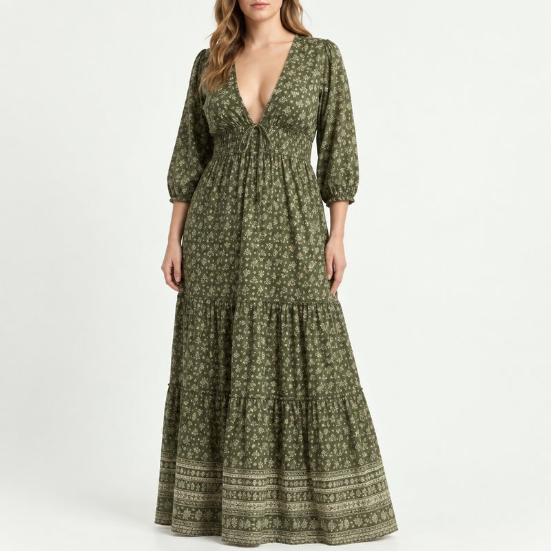 Zara – Longue robe à décolleté plongeant (XXL)