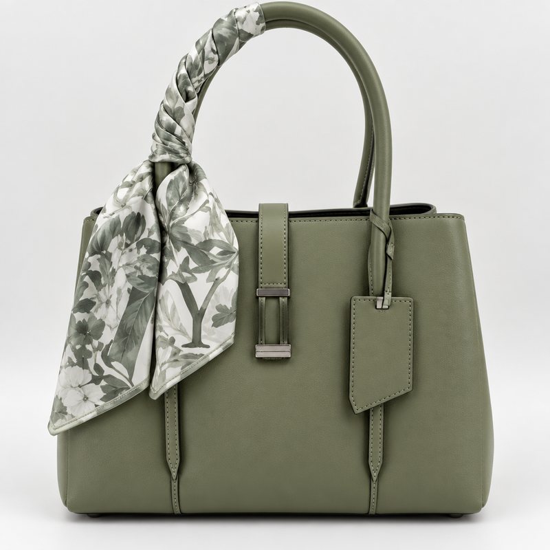 Sac besace vert à foulard