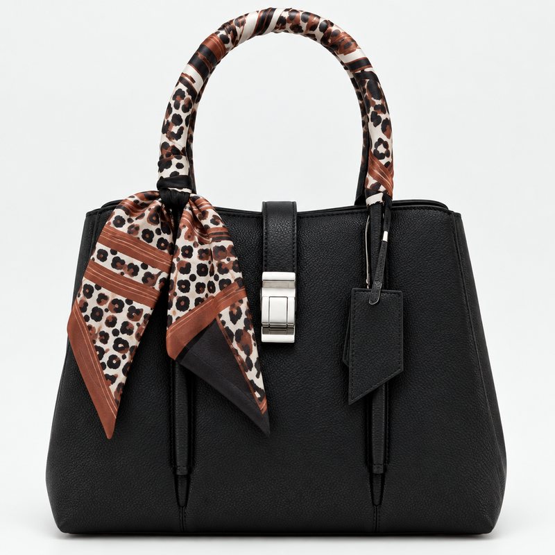 Sac besace noir à foulard