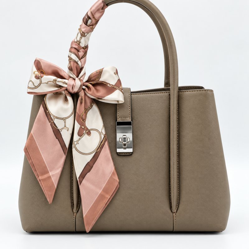 Sac besace marron à foulard