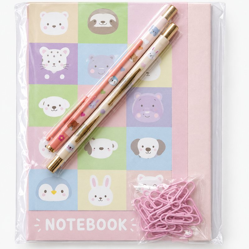 Notebook set, carnet, stylos et pinces