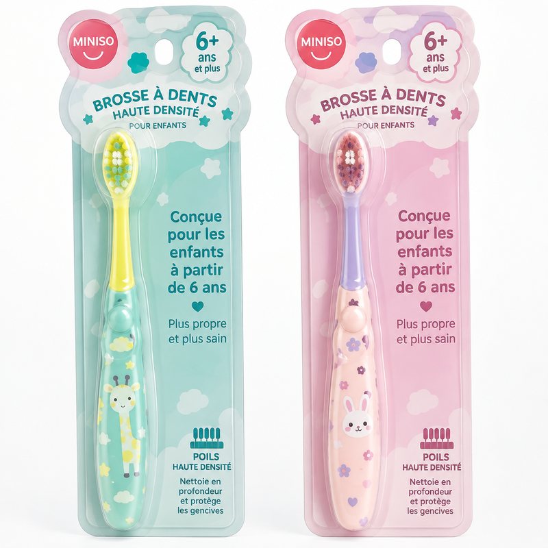 Miniso – Brosse à dents haute densité enfants 6 ans et plus