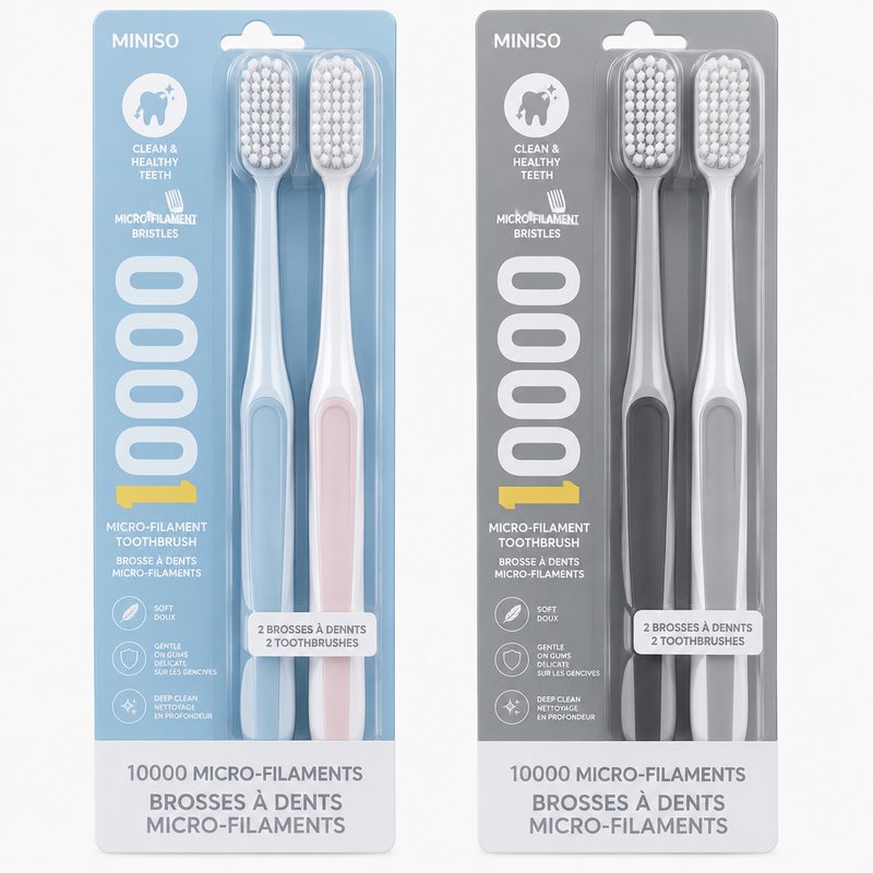 Miniso – Lot de 2 brosses à dents micro-filaments