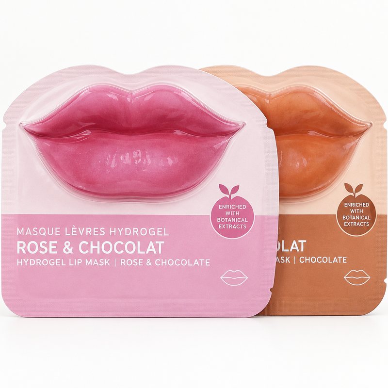 Masque lèvres hydrogel rose et chocolat