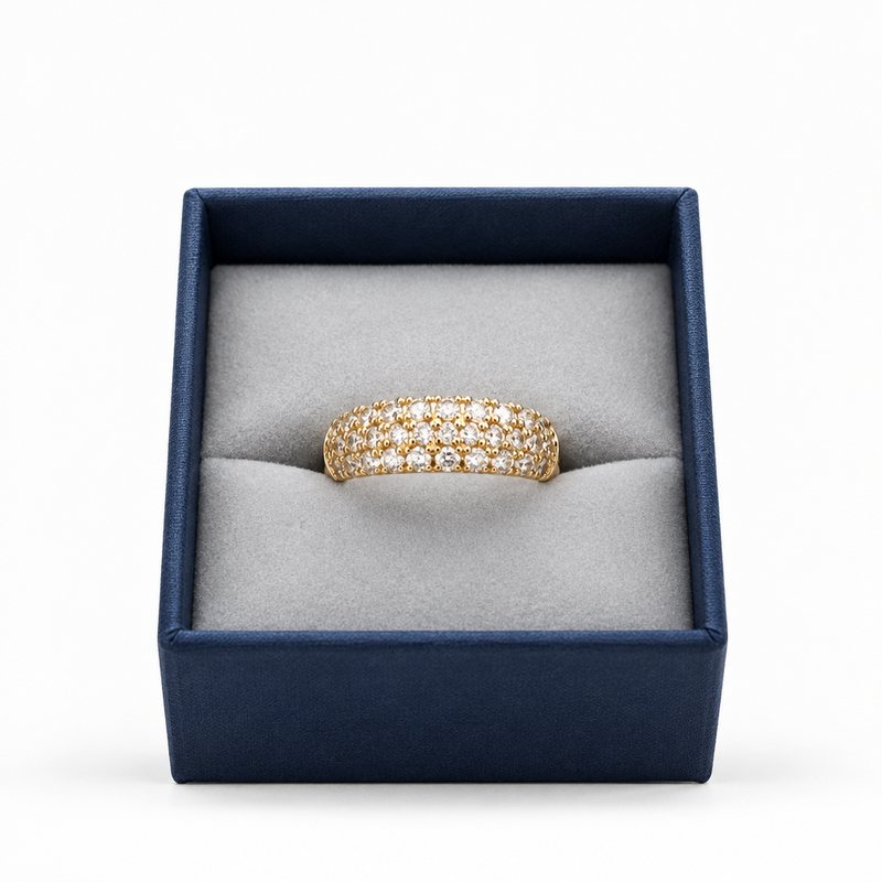 Bague dorée Pavé scintillant