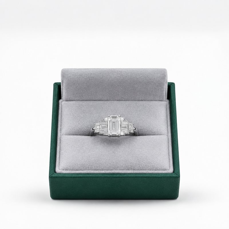 Bague argentée Cascades baguettes